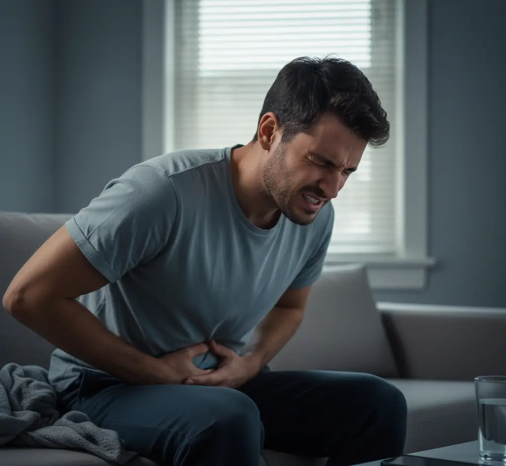복통을 호소하는 젊은 남성