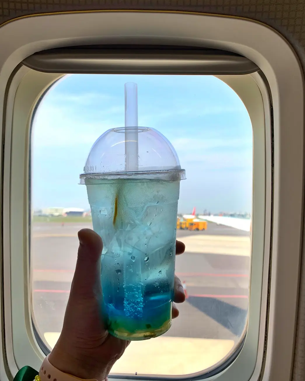 비행기에서 음료수